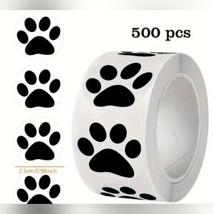 Shipping Stickers With Cute Paw Prints. 500 Count .98", New.